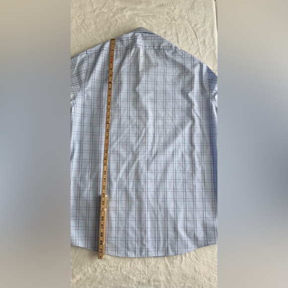 Van Heusen Men's Light Blue Plaid Dress Shirt - Picture 4 of 10